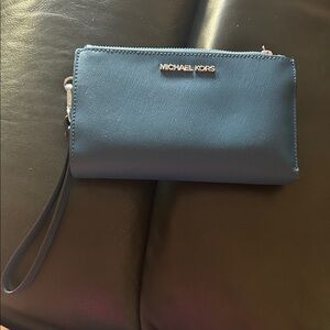 Michael Kors Teal Wristlet Clutch